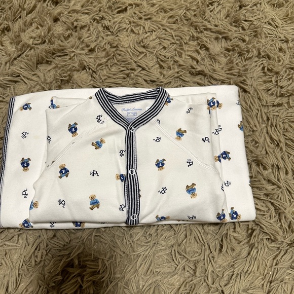 Polo Bear Cotton Footed Coverall with matching blanket - Picture 2 of 11